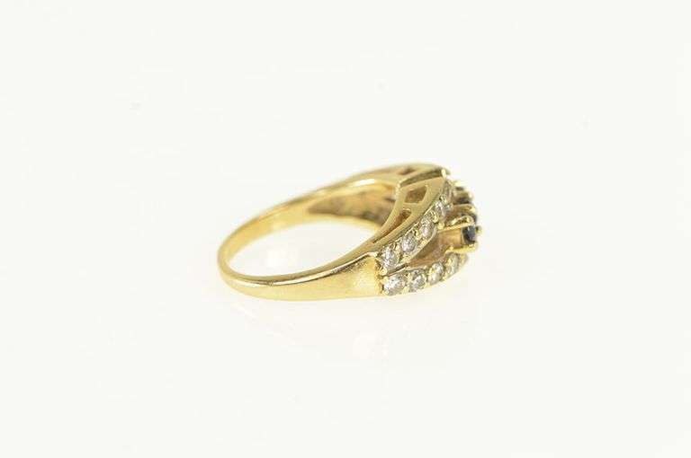14K Yellow Gold Vintage Sapphire Diamond Statement Child's Ring