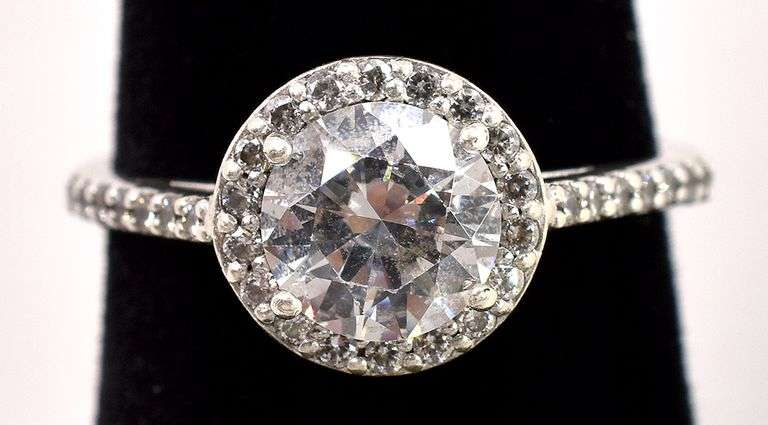 CZ Gem Ring in Sterling Silver