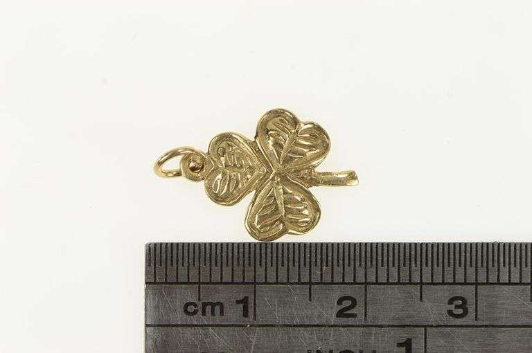 10K Yellow Gold Clover Shamrock Lucky Good Luck Charm/Pendant