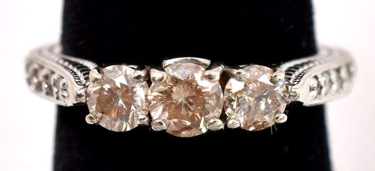 Fantastic Fancy Pink Diamond Ring In 14K White Gold