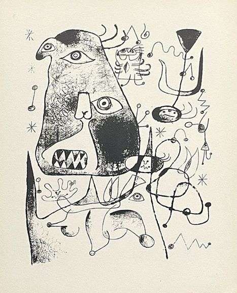 Rare Vintage Limited Edition Joan Miro Lithograph Circa 1947