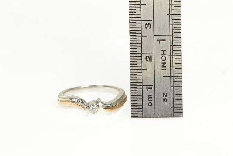 10K White Rose Gold Diamond Bypass Promise Engagement Ring
