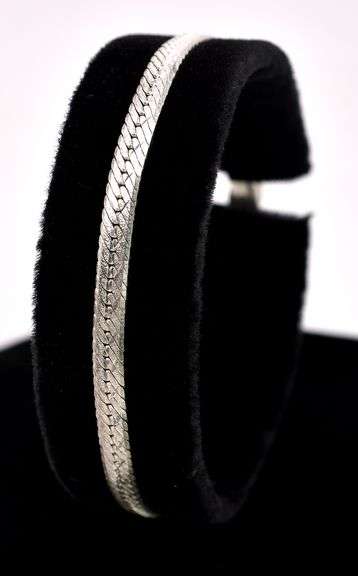Herring Bone Chain Bracelet in Sterling Silver