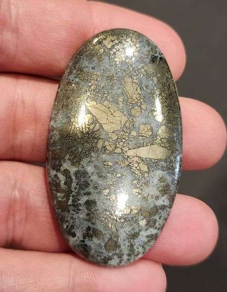 Awesome 105.06ct Nipomo Agate with Marcasite cabochon