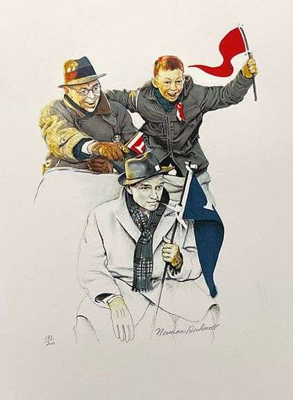 Extremely Rare and Collectible Hand Signed Norman Rockwell Norman Rockwell Cheering
