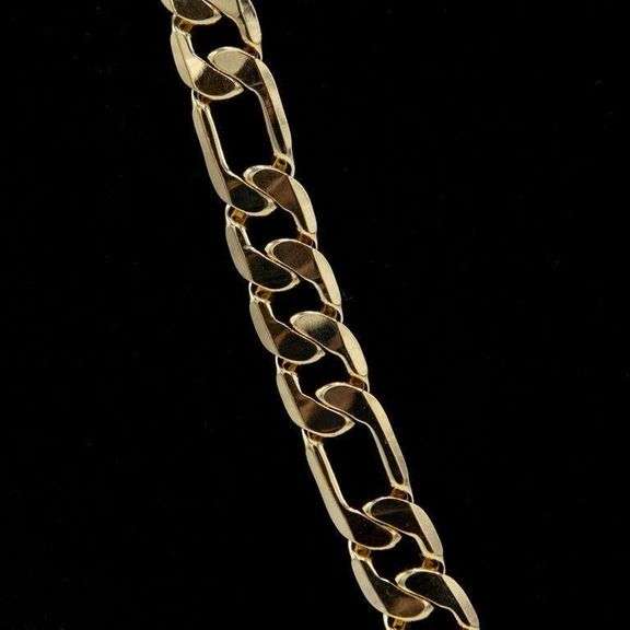 Huge Limited 106.5 Grams MLB 14 Kt Gold Plated Figaro Chain Necklace.