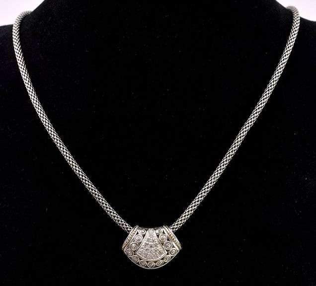 CZ Pendant Necklace in Sterling Silver