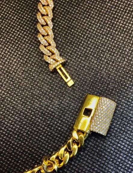 WOW! 13+ CT Diamond 14KT Yellow Gold Cuban Link Chain