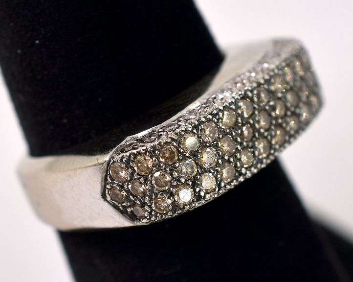 Fantastic 14K White Gold Fancy Brown Diamond Ring