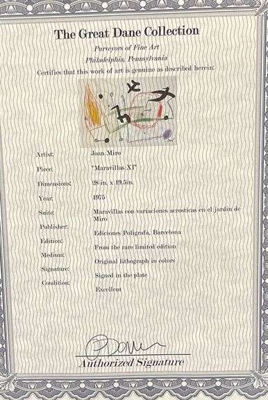 Collectible Limited Edition Joan Miro Lithograph Circa 1975