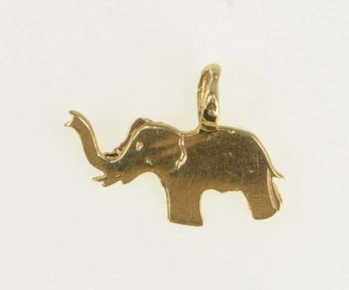 14K Yellow Gold Elephant Animal Memory Strength Symbol Pendant