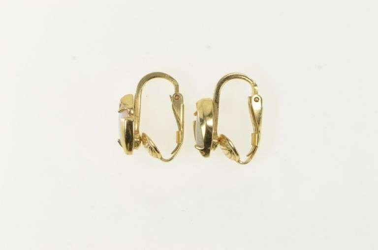 14K Yellow Gold Marquise Opal Ornate Bypass Clip Back Earrings