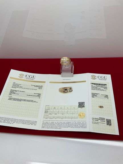 CERTIFIED MEN'S 14K GOLD AND DIAMOND RING