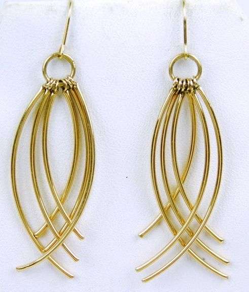 Vintage 14K Long Dangly Earrings
