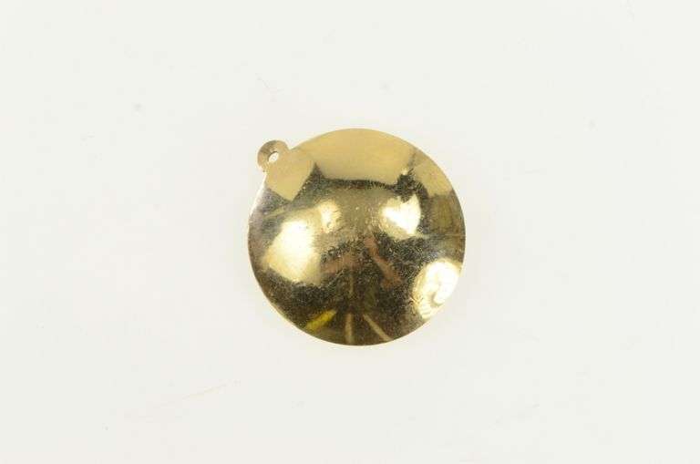 14K Yellow Gold Retro Iris Flower Syn. Ruby Vintage Charm/Pendant