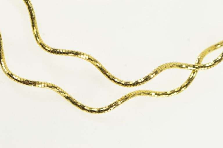 14K Yellow Gold 1.7mm Spiral Coil Vintage Textured Chain Necklace