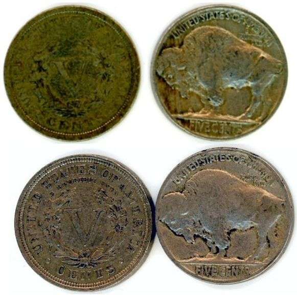 4 Different US Nickels: 1889-1918