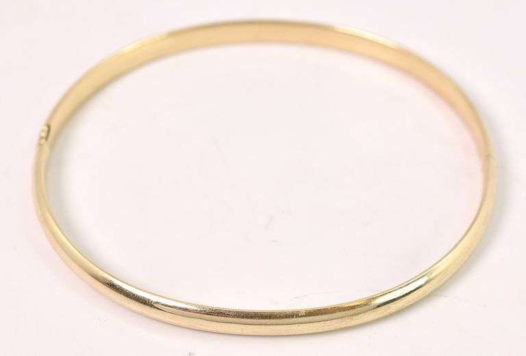 Amazing 14K Yellow Gold Hinged Cuff Bracelet