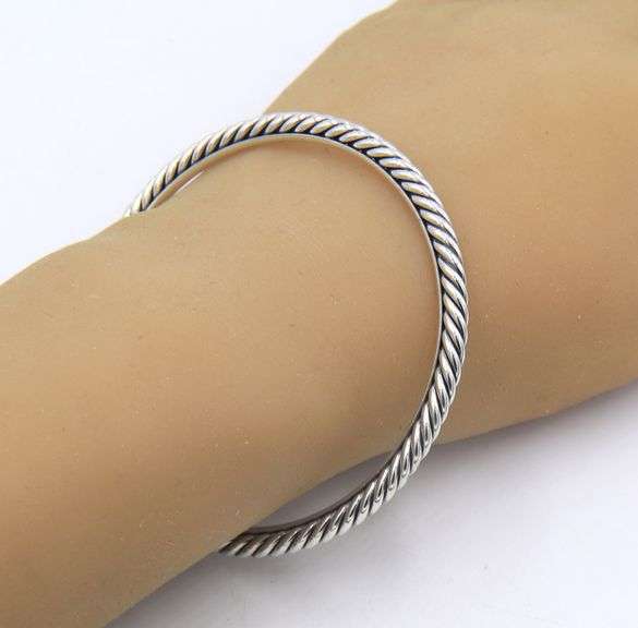 David Yurman 4mm Cable Bangle Bracelet in Sterling Silver