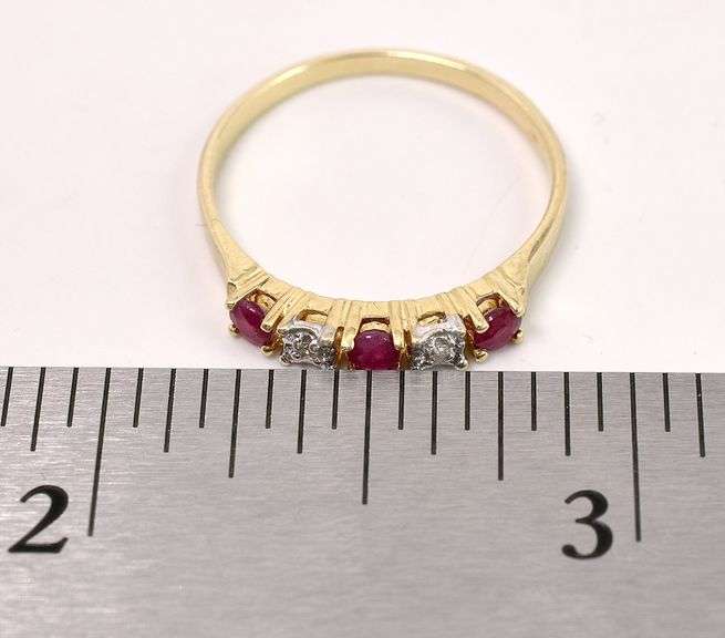 Exciting Ruby and Diamond Ring in Yellow Gold