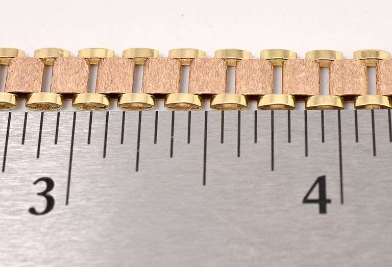 Unique Fancy Link Bracelet in 14K Two Tone Gold