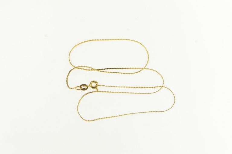 14K Yellow Gold 0.8mm Serpentine Chain Flat Wavy Link Necklace