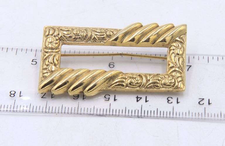 Gold Plated Bangle and Brooch