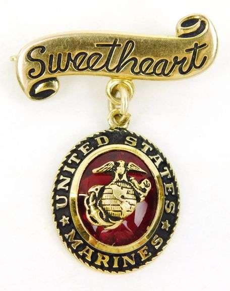 Vintage Gold Filled & Sterling U.S. Marines Sweetheart Pin