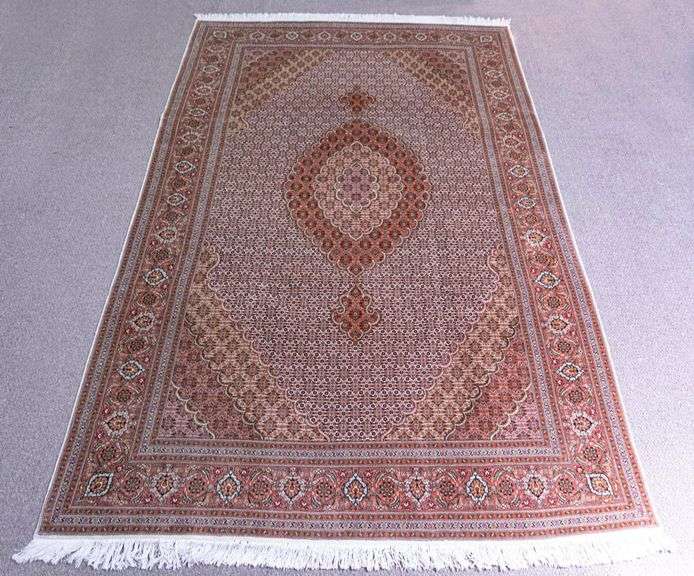 Hand Woven Persian Tabriz Fish Design 6.8x9.11