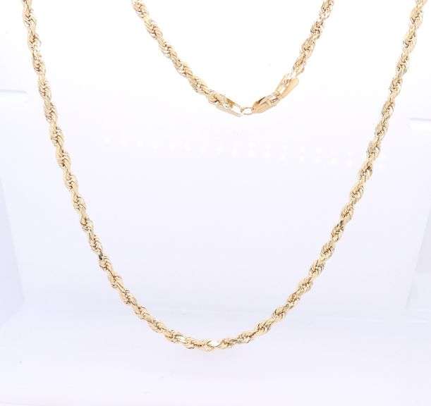 Popular Yellow Gold Rope Chain Necklace