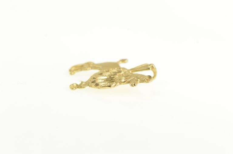 14K Yellow Gold Diamond Cut French Poodle Dog Breed Charm/Pendant