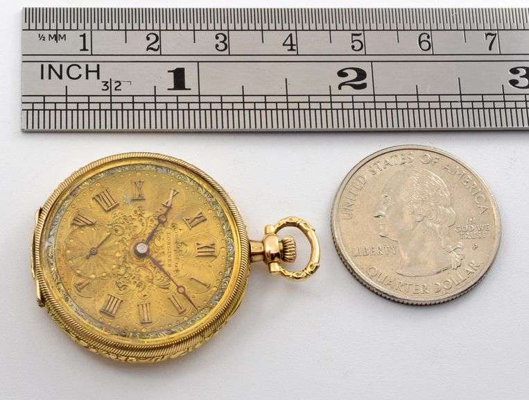 Superb 1908 Longines Women's 14K YG Pocket Watch