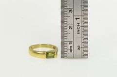 14K Yellow Gold Emerald Cut Peridot Geometric Stackable Band Ring