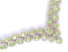 Art Deco 925 Sterling Silver Peridot V Style Necklace