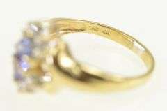 10K Yellow Gold Tanzanite Diamond Retro Ring