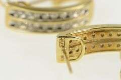 10K Yellow Gold 0.50 Ctw Diamond Squared Statement Hoop Earrings