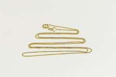 14K Yellow Gold 0.6mm Square Link Classic Box Chain Necklace