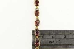 10K Yellow Gold Oval Garnet Vintage Statement Bracelet