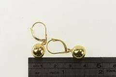 14K Yellow Gold Round 9.3mm Retro Dangle Ball Vintage Earrings