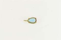 14K Yellow Gold Blue Topaz Solitaire December Birthstone Charm/Pendant