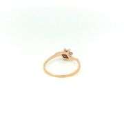10K Yellow Gold Ruby Flower Diamond Accent Bypass Statement Ring
