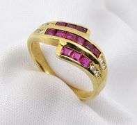 Feminine 14K  Baguette Ruby Ring