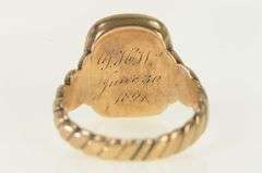 14K Yellow Gold 1890's Victorian Tiger's Eye Carved Intaglio Ring