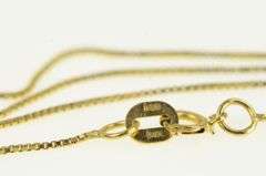 14K Yellow Gold 0.6mm Classic Square Chain Box Link Necklace