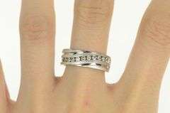 14K White Gold 0.33 Ctw Diamond Men's Wedding Band Ring