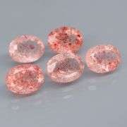 Stunning 5.98ct faceted Strawberry Quartz set
