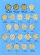 Album of 66 Jefferson Nickels 1938-1961-D w/War Nickels