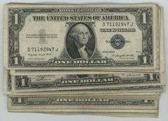 Lot of 40 mixed 1935 & 1957 Series $1 Silver Certificate notes