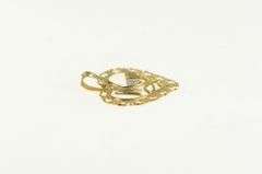 10K Yellow Gold Mom Filigree Heart Diamond Mother's Day Charm/Pendant