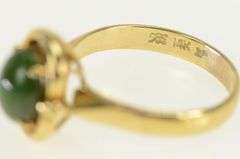 14K Yellow Gold 1960's Oval Nephrite Vintage Oval Statement Ring